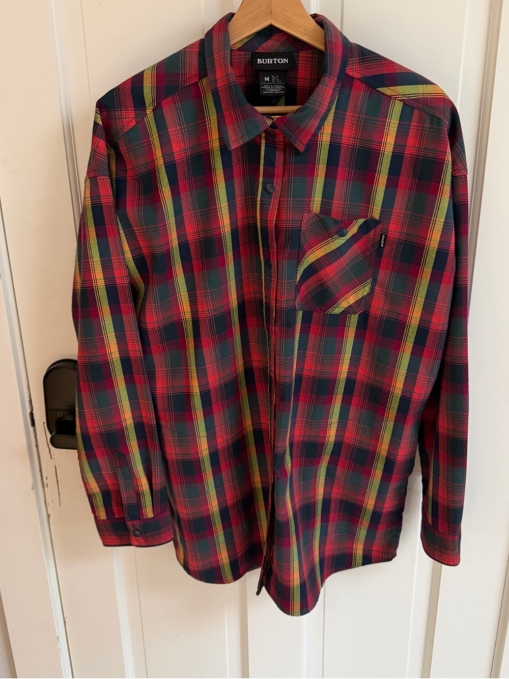 Burton Men's Plaid Long-Sleeve Button-Up Shirt - Red/Green/Yellow - Picture 5 of 10